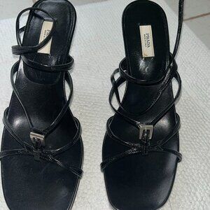    NEW- Prada black  high heel sandal size 35 ½